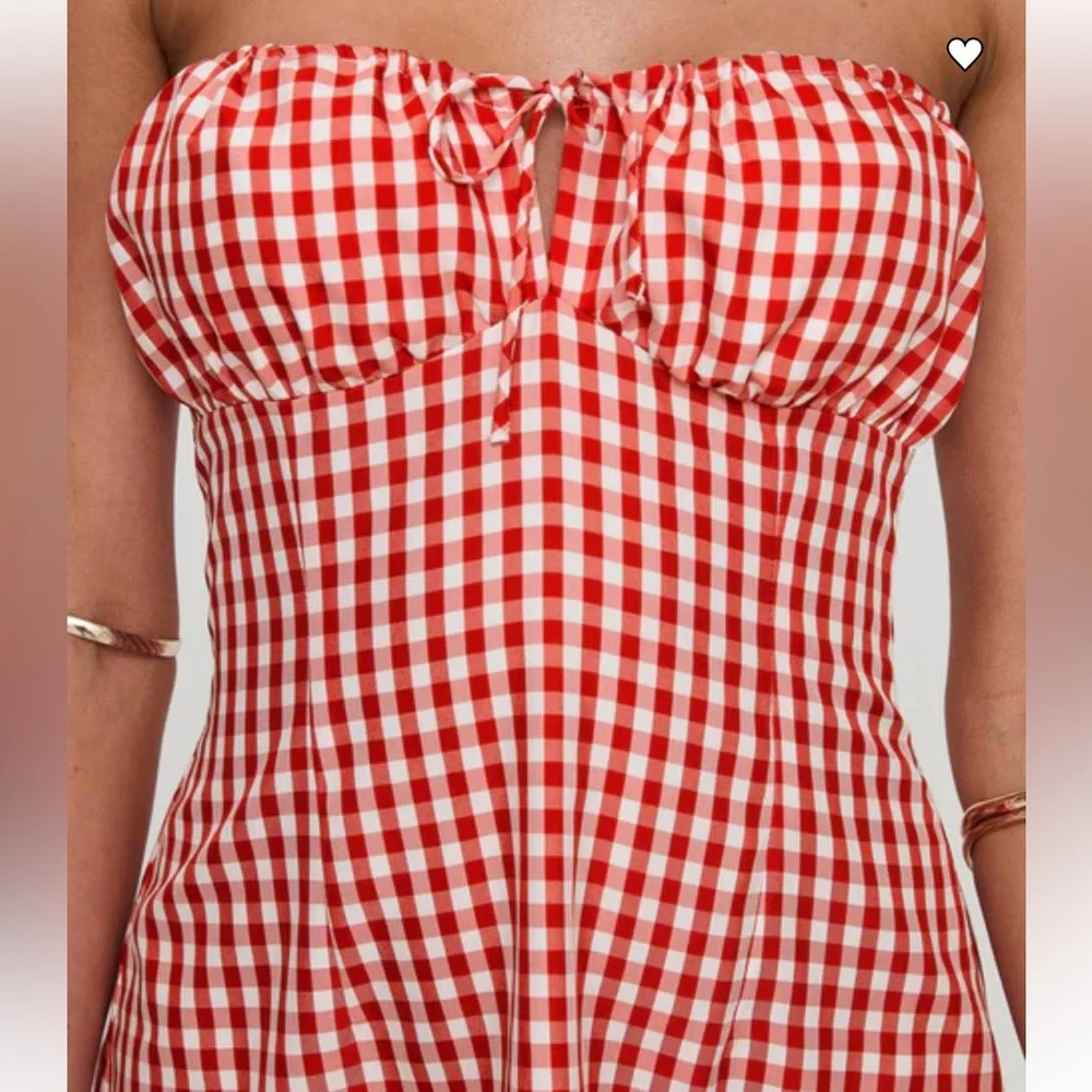 Princess Polly Double Date Mini Dress Red Gingham - Picture 5 of 6